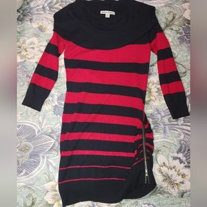 Black and red striped dress